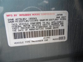 2008 Mitsubishi Lancer ES Teal 2.0L MT #214020
